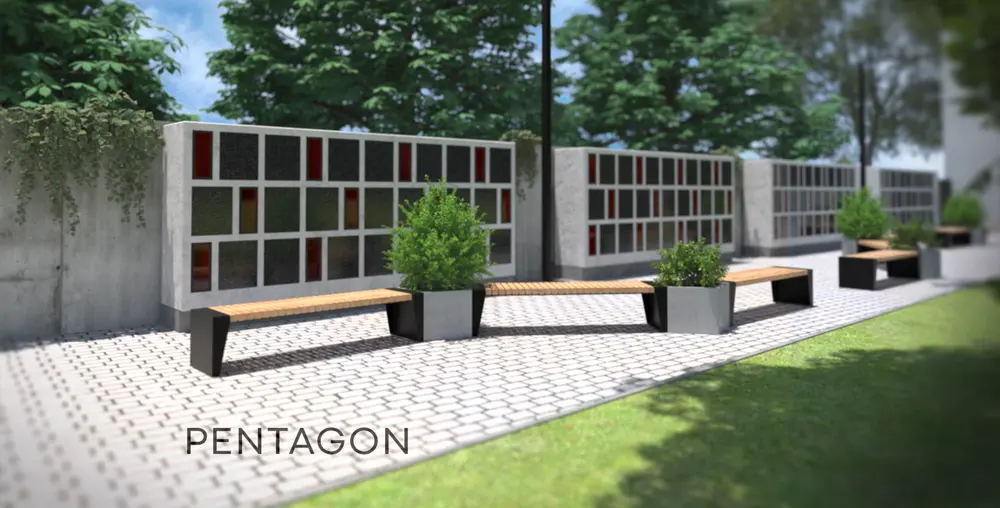 Vizualizace Lavička Pentagon